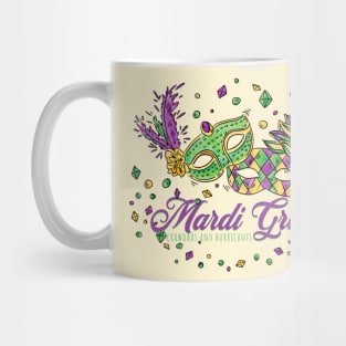 Watercolor Mardi Gras Masks & Beads Mug